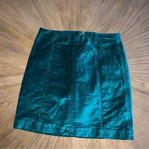 Free People Jade Green Velvet Mini Skirt Size 0